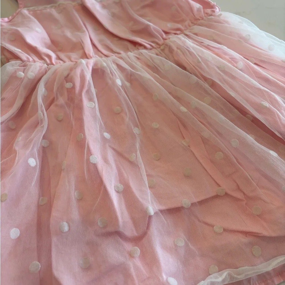 American Girl Pink Dress with Floral Trim